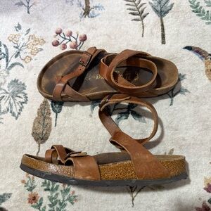 Birkenstock Brown Leather Strappy Sandals